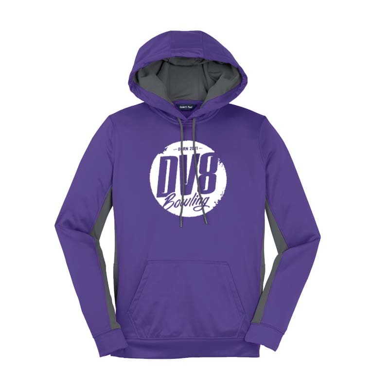 DV8 Purple Grey Coolwick Womens Fleece Colorblock Hoodie