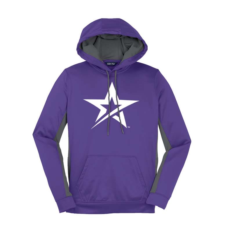 Roto Grip Purple Grey Coolwick Womens Fleece Colorblock Hoodie