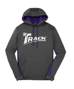 Track Coolwick Mens Grey Purple Fleece Colorblock Hoodie