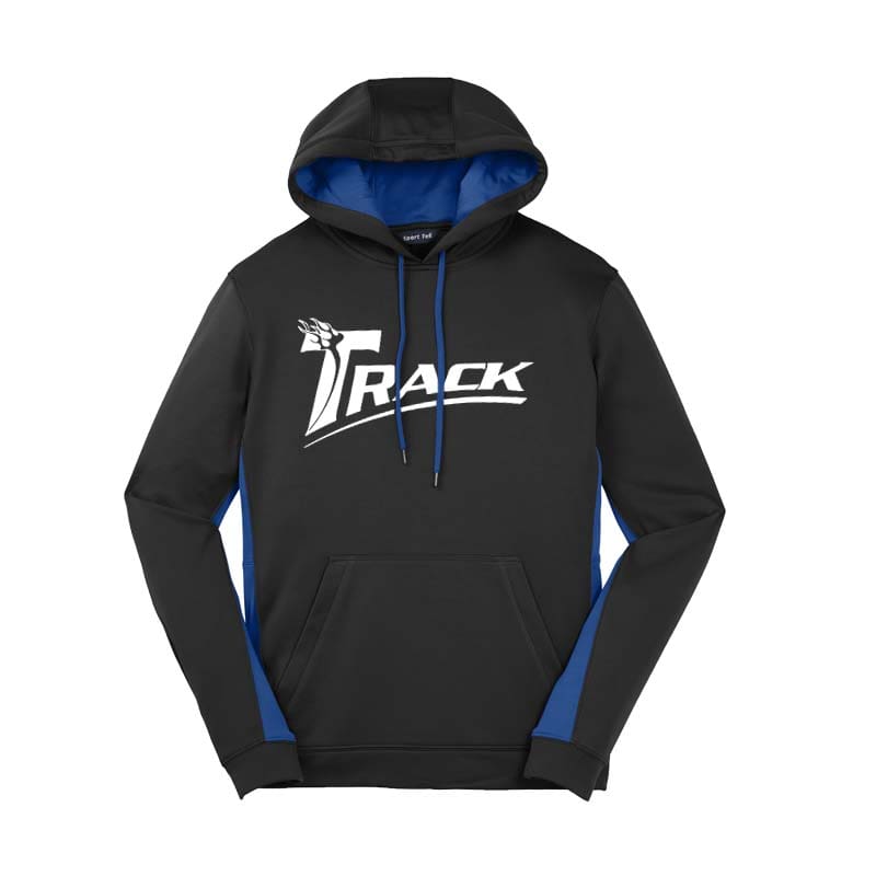 Track Coolwick Mens Black Royal Fleece Colorblock Hoodie