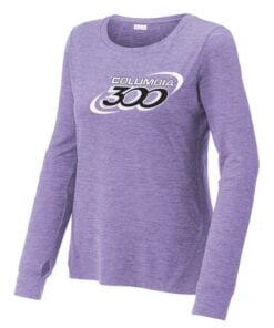 Columbia 300 Hyacinth Coolwick Sport-Tek Womens Exchange Long Sleeve Crew