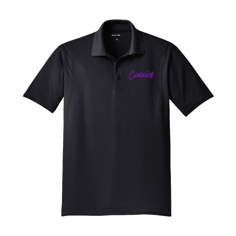 Coolwick Logo Mens Tall Sport-Tek Black Polo Bowling Shirt