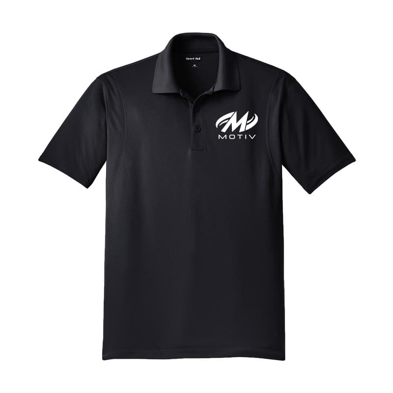 Motiv Mens Tall Sport-Tek Black Polo Bowling Shirt