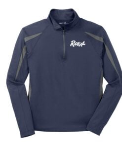 Radical Navy Grey Coolwick Sport-Wick Stretch 1/2-Zip Colorblock Pullover