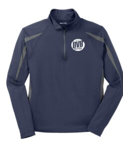 DV8 Coolwick Logo Navy Grey Sport-Wick Stretch 1/2-Zip Colorblock Pullover