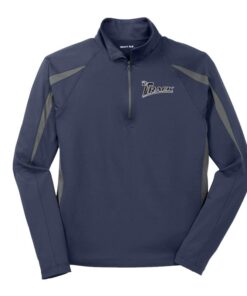 Track Navy Grey Coolwick Sport-Wick Stretch 1/2-Zip Colorblock Pullover