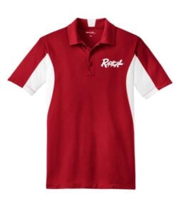 Radical Mens Tall White Red Sport Tek Micro Polo