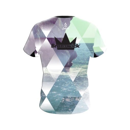 Brunswick Geometric Ocean CoolWick Bowling Jersey - Image 2