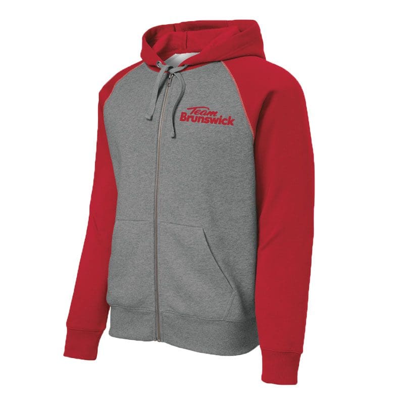 Brunswick Men's Red Coolwick Raglan Fullzip Fleece Jacket