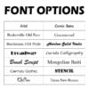 Font Options Available