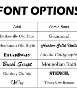 Font Options Available