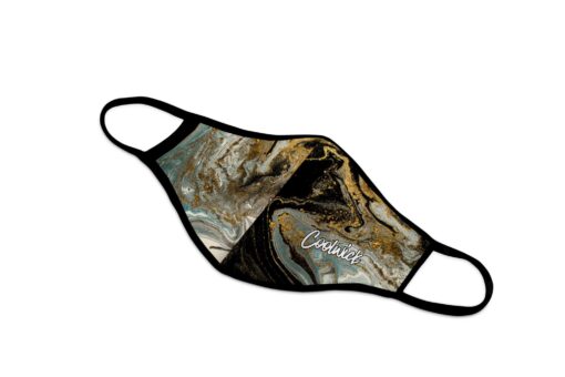 Coolwick Black Gold Marble Dye Sublimated Mask - Image 2