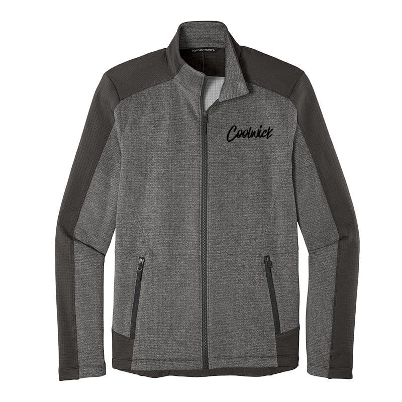 Signature Coolwick Mens Grid Fleece Full Zip Jacket