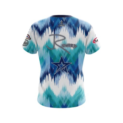 Jordan Richard Star Blue Teal Zig Zag Replica CoolWick Bowling Jersey - Image 2