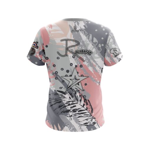 Jordan Richard Star Pink Grey Palm Replica CoolWick Bowling Jersey - Image 2