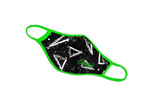 Coolwick Lime Grunge Dye Sublimated Mask - Image 2