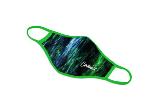 Coolwick Lime Royal Ripple Dye Sublimated Mask - Image 2
