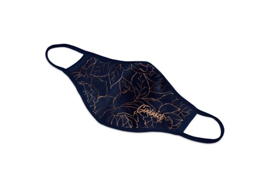 Coolwick Navy Rose Gold Dye Sublimated Mask - Image 2