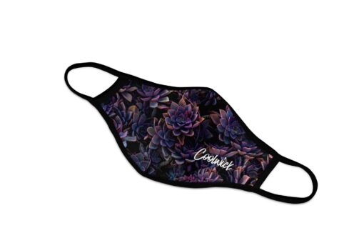 Coolwick Purple Succulents Dye Sublimated Mask - Image 2