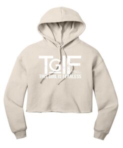 Stefanie Johnson TGIF This Girl Is Fearless Heather Dust Womens Cropped Bowling Hoodie