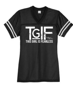 Stefanie Johnson TGIF This Girl Is Fearless Womens Black Replica Athletic Jersey
