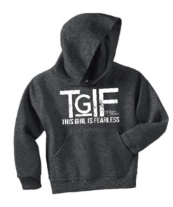 Stefanie Johnson TGIF This Girl Is Fearless Youth Black Heather Hoodie