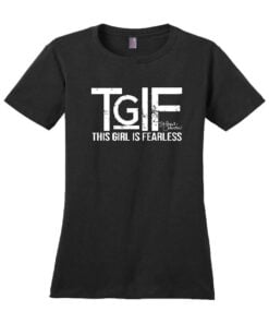 Stefanie Johnson TGIF This Girl Is Fearless Black Crew Neck T-Shirt