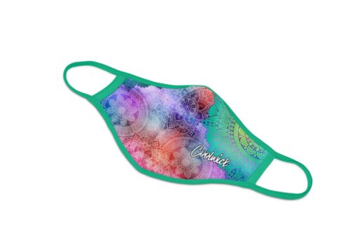Coolwick Teal Mandala Dye Sublimated Mask - Image 2