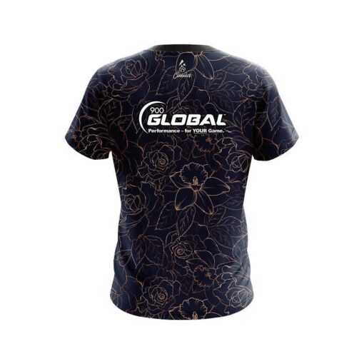 900 Global Navy rose gold CoolWick Bowling Jersey - Image 2