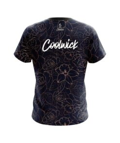 Alternative view of Signature Coolwick logo Navy rose gold  Bowling Jersey