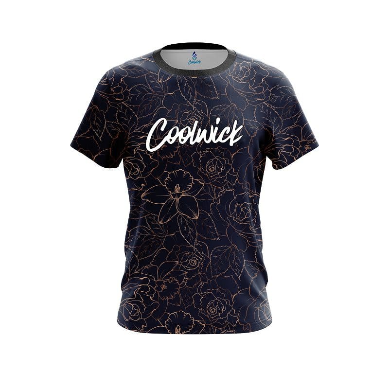 Signature Coolwick logo Navy rose gold Bowling Jersey