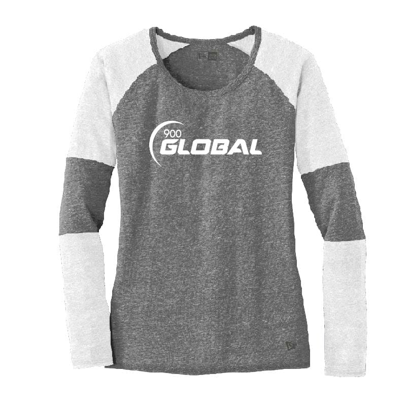 900 Global Womens Grey Coolwick Long Sleeve Baseball Tee 3X