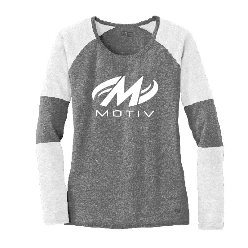 Motiv Women's Grey CoolWick Long Sleeve Baseball Tee