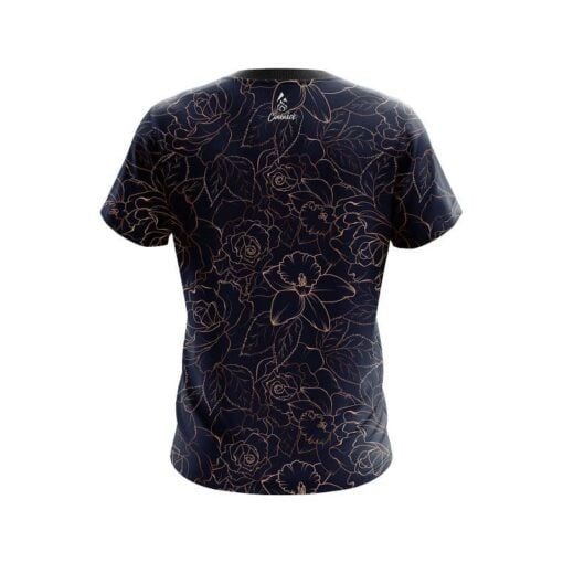 Plain Navy rose gold  CoolWick Bowling Jersey - Image 2