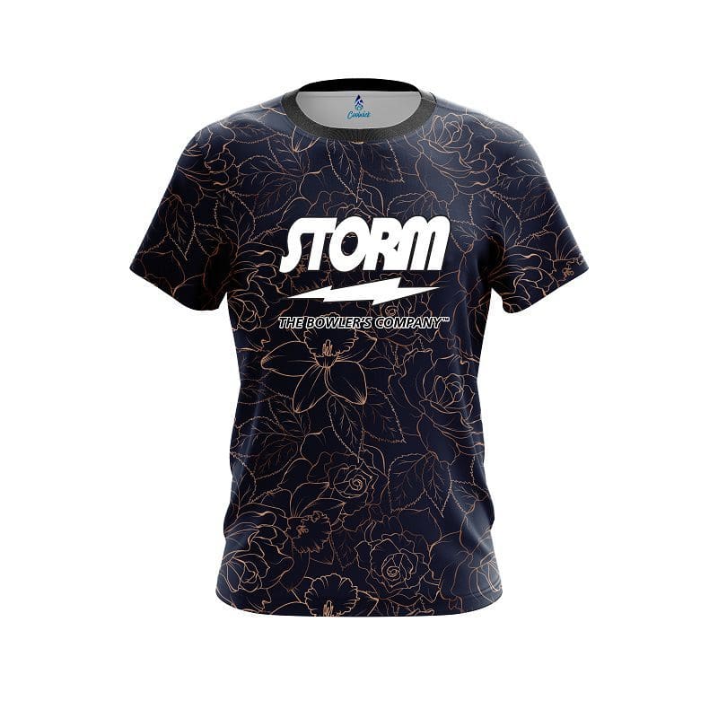 Storm Navy rose gold CoolWick Bowling Jersey