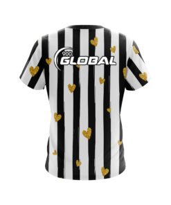 Alternative view of 900 Global Valentines Black and White Stripes Coolwick Bowling Jersey