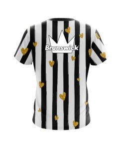 Alternative view of Brunswick Valentines Black and White Stripes Coolwick Bowling Jersey