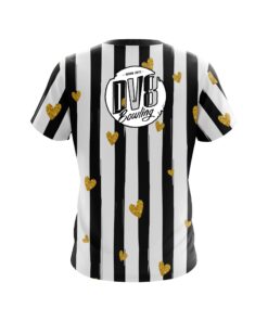 Alternative view of DV8 Valentines Black and White Stripes Coolwick Bowling Jersey