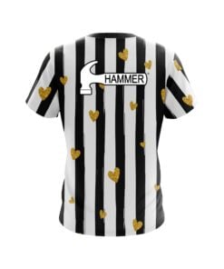 Alternative view of Hammer Valentines Black and White Stripes Coolwick Bowling Jersey