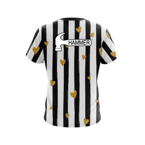 Hammer Valentines Black and White Stripes Coolwick Bowling Jersey - Image 2