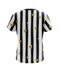 Alternative view of Plain Valentines Black and White Stripes Coolwick Bowling Jersey