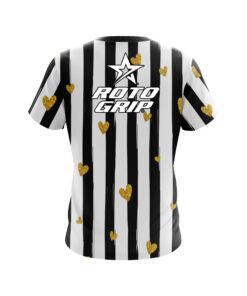 Alternative view of Roto Grip Valentines Black and White Stripes Coolwick Bowling Jersey