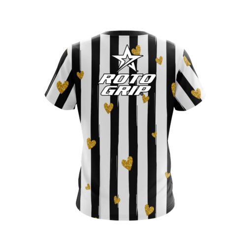 Roto Grip Valentines Black and White Stripes Coolwick Bowling Jersey - Image 2