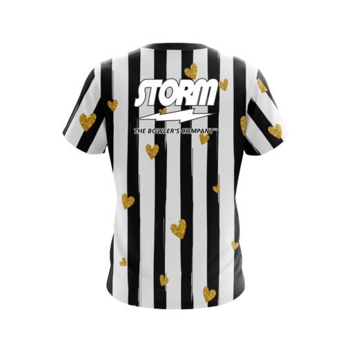 Storm Valentines Black and White Stripes Coolwick Bowling Jersey - Image 2