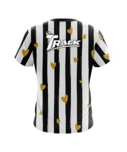 Alternative view of Track Valentines Black and White Stripes Coolwick Bowling Jersey