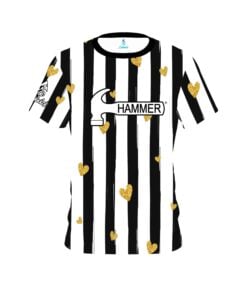 Hammer Valentines Black and White Stripes Coolwick Bowling Jersey