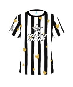 Roto Grip Valentines Black and White Stripes Coolwick Bowling Jersey