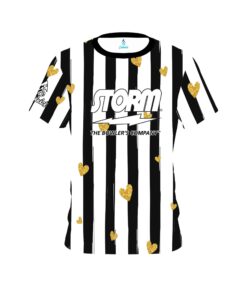 Storm Valentines Black and White Stripes Coolwick Bowling Jersey