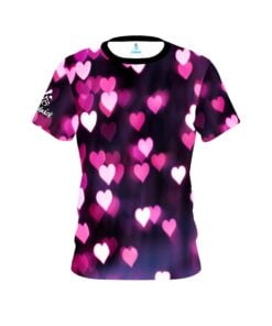 Plain Valentines Hearts Coolwick Bowling Jersey