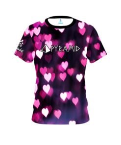 Pyramid Valentines Hearts Coolwick Bowling Jersey